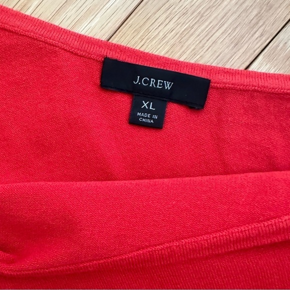 J.Crew One Shoulder Short Sleeve Stretch Sweater Top in Ripe Persimmon XL - Picture 6 of 7